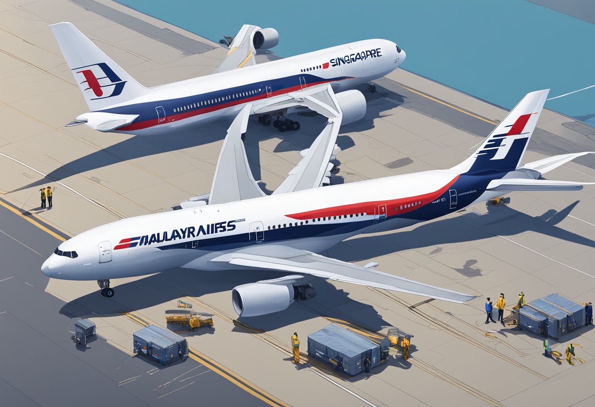 Malaysia Airlines and Singapore Airlines working together to recover from the impact of Covid-19, with planes on the tarmac and staff coordinating efforts
