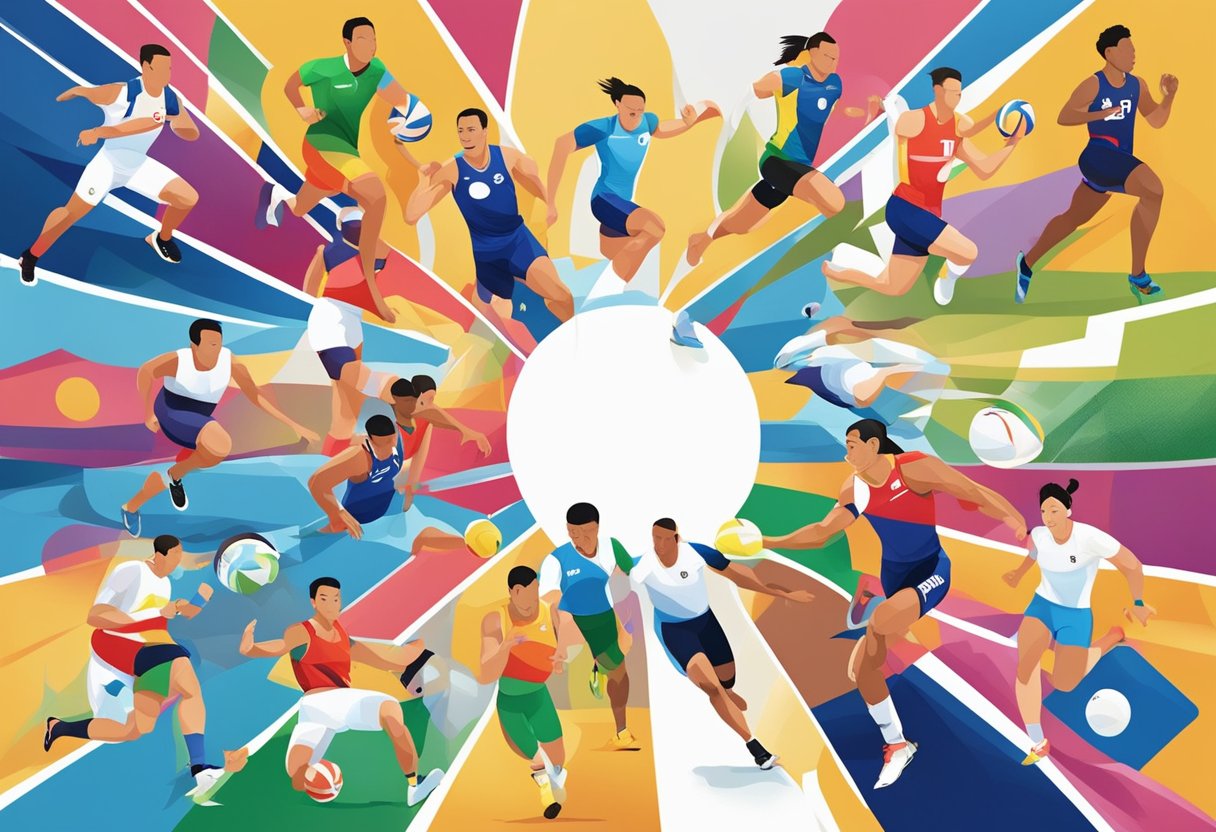 Athletes competing in various sports at the sea games in Singapore