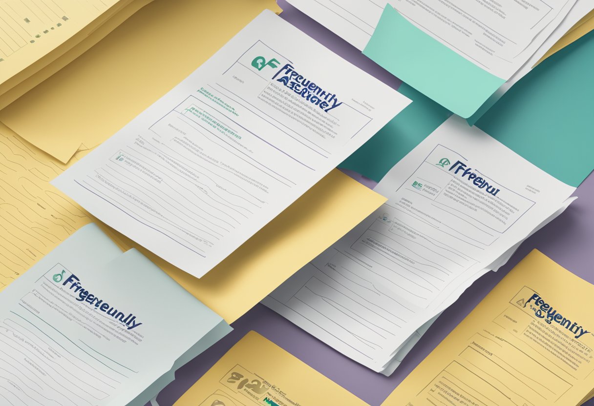 A stack of FAQ papers with the "Frequently Asked Questions" title and the Sharp Singapore logo on top