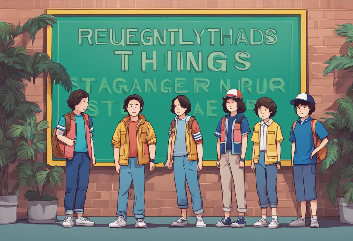 A group of people standing in front of a large sign that reads "Frequently Asked Questions" with the words "Stranger Things Singapore" underneath