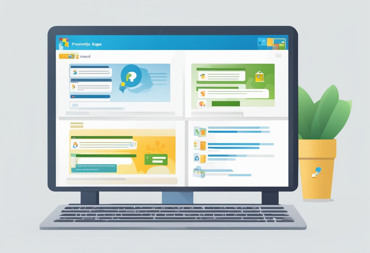 A computer screen displaying the "Frequently Asked Questions" page of MSN Singapore, with the logo and various questions and answers visible