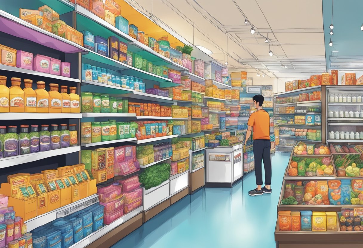 A vibrant display of products from various brands fills the space at Sasa Singapore, drawing in customers with its colorful and enticing presence