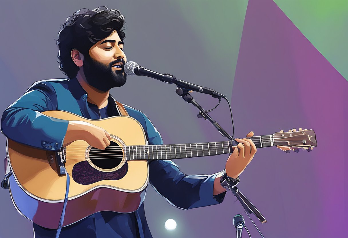 Arijit Singh performs on stage in Singapore