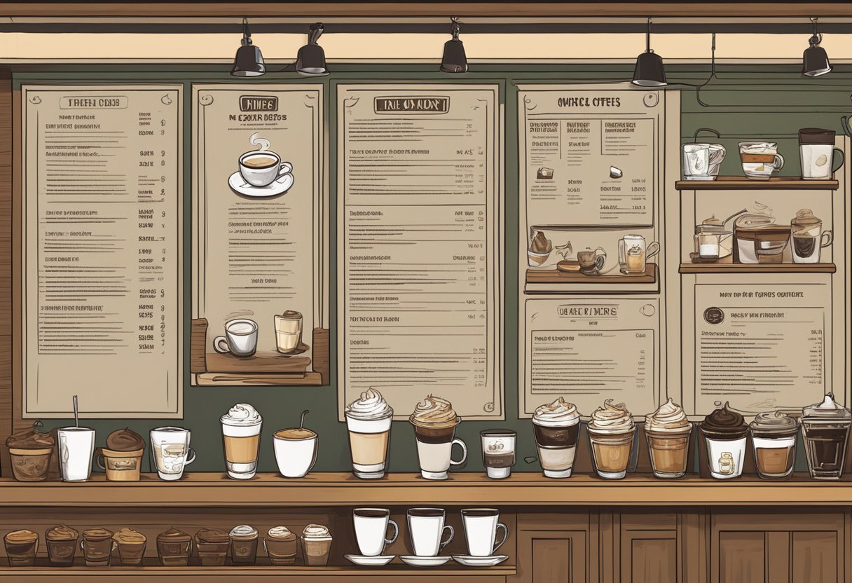 A menu board displays specialty coffees at The Wired Monkey in Singapore