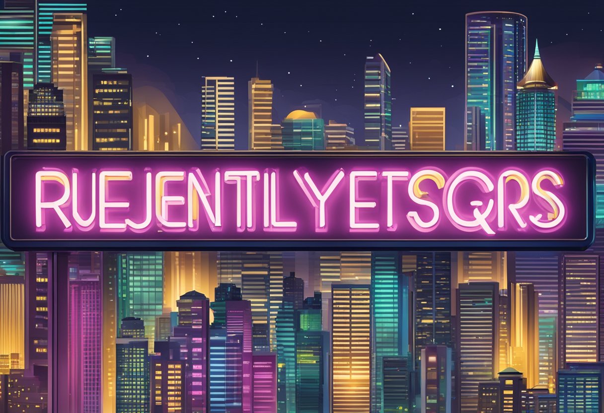 An illuminated sign reading "Frequently Asked Questions" with the words "alter ego singapore" underneath, set against a modern cityscape at night