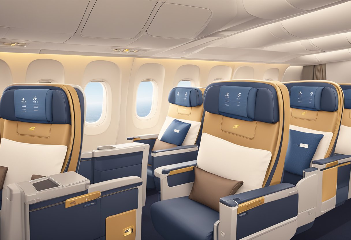 A seat map of a Singapore Airlines A350, showing rows of seats and aisle layout