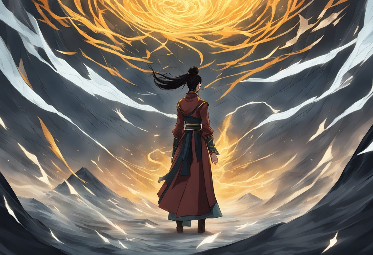 Azula's mind shattered like glass, her thoughts spiraling into darkness. A storm of emotions consumed her, leaving her lost and broken