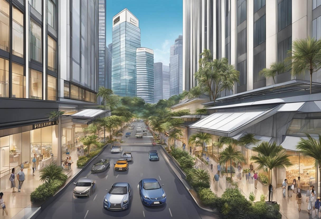 The bustling streets of Raffles Place are lined with elegant dining destinations, including the iconic Artemis Singapore, with its sleek and modern architecture