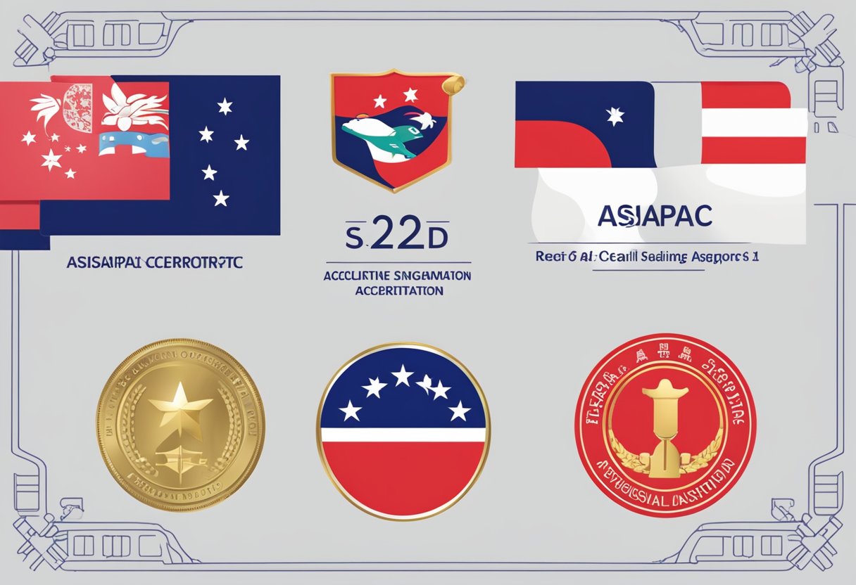 An official seal of accreditation displayed next to the logo of asiapac singapore