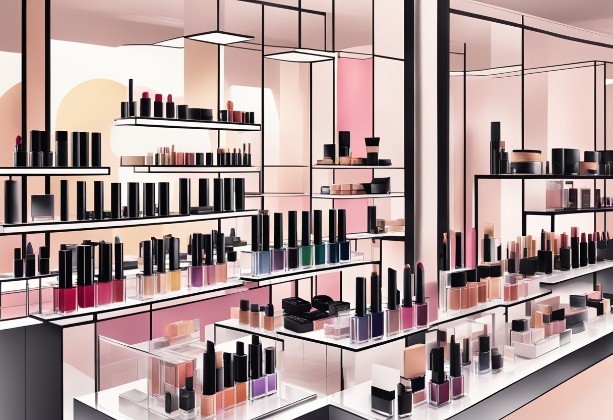 A sleek and modern display of Nars cosmetic products in a well-lit and organized setting