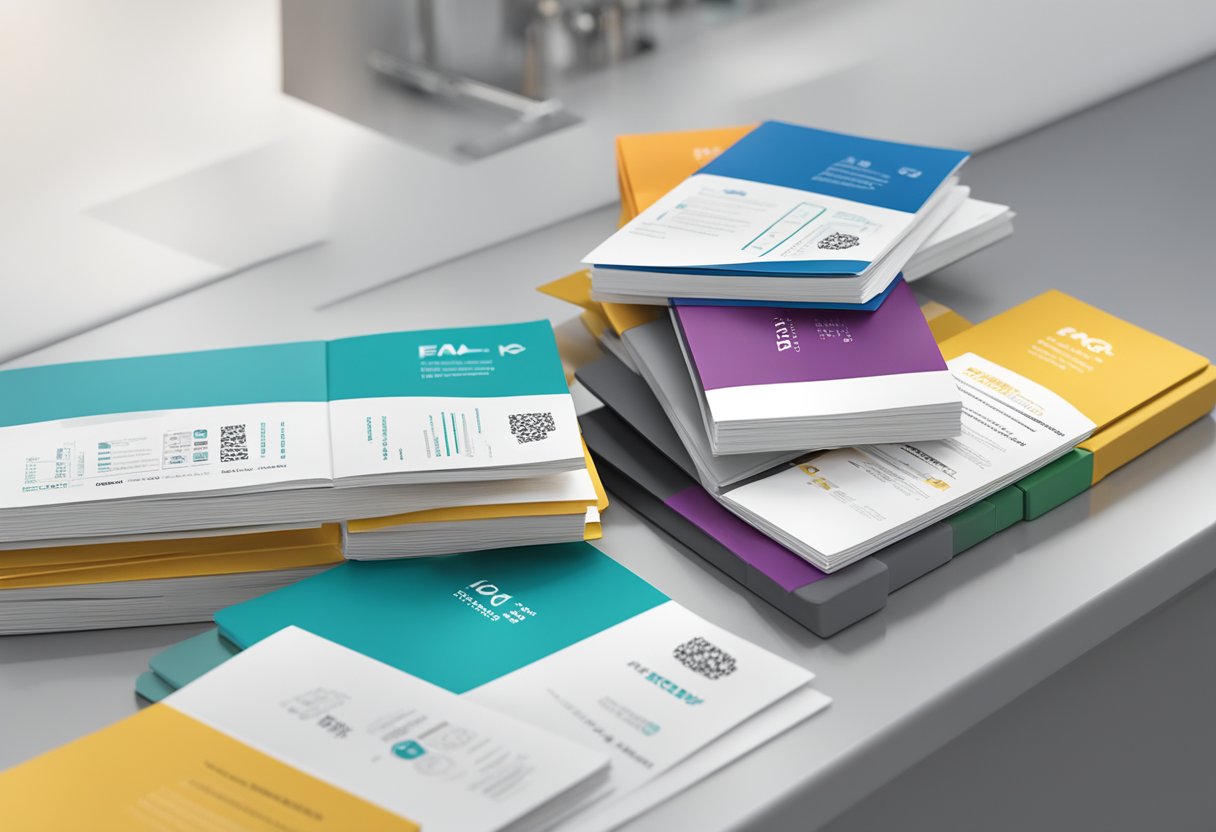 A stack of FAQ pamphlets on a sleek, modern counter at BHC Singapore