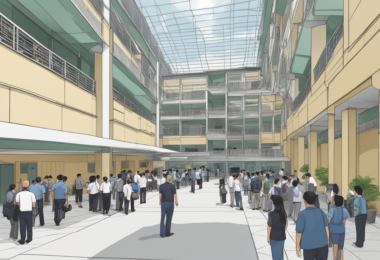 The Singapore Prison Service HQ bustles with visitors and staff, as people seek answers to their frequently asked questions