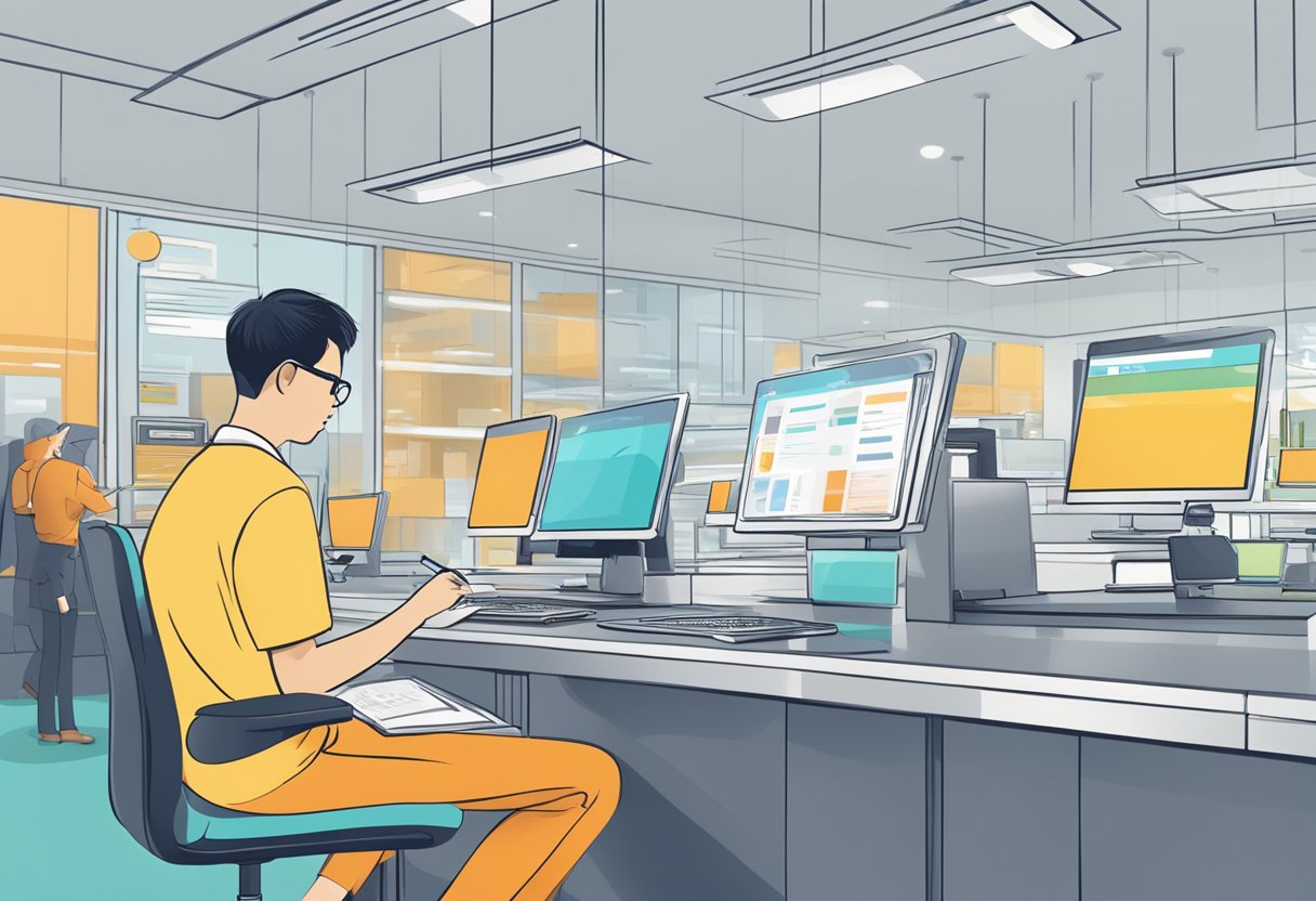 A person inputs personal information into MyInfo for daily transactions in Singapore