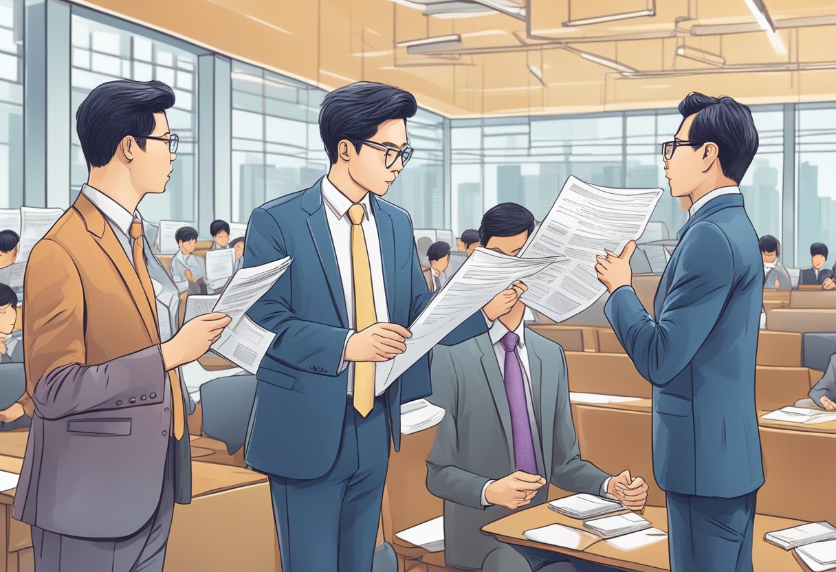 Investors browsing through a list of frequently asked questions about the Singapore stock market