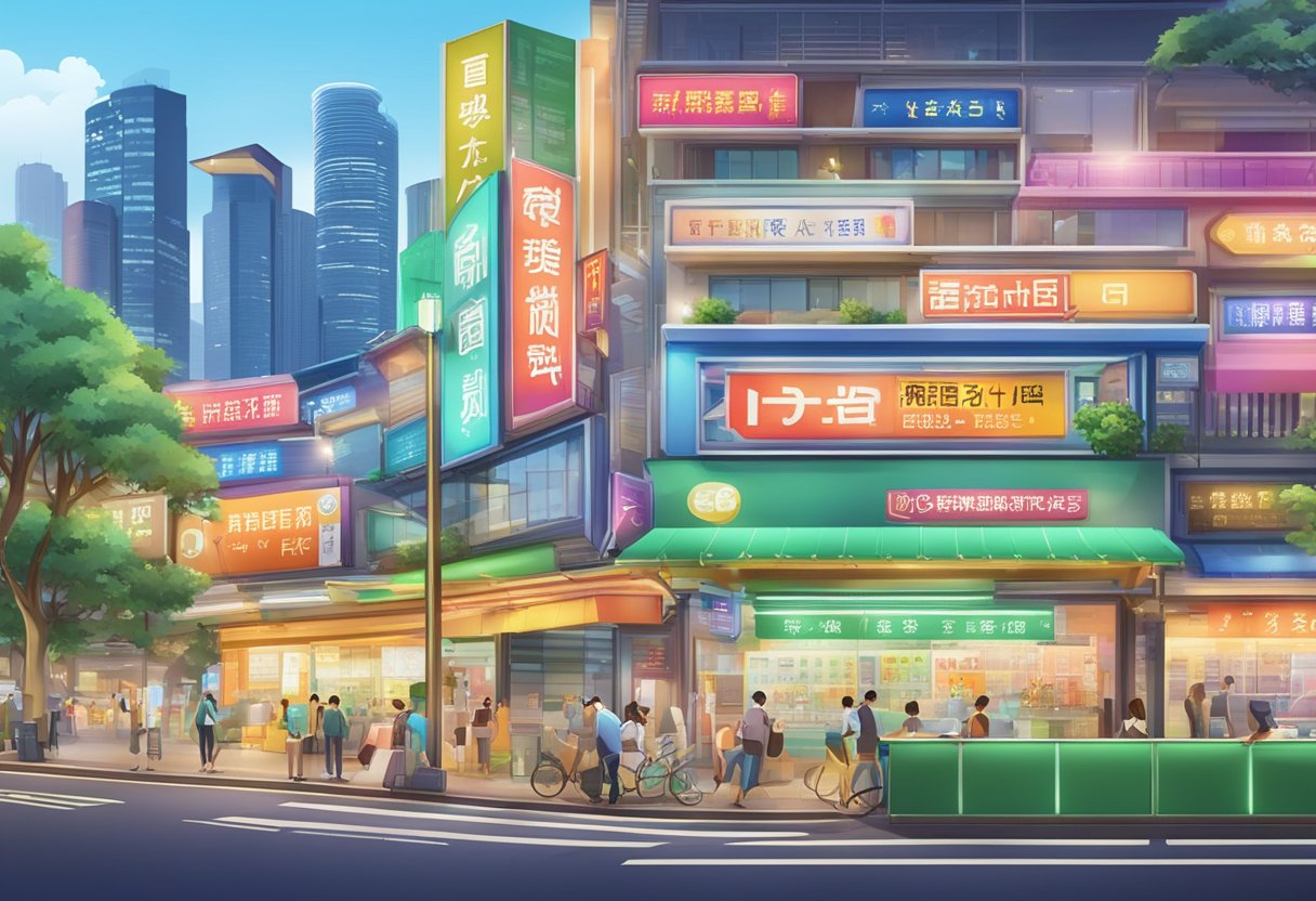 A colorful signboard with "Frequently Asked Questions" and "genki singapore" displayed prominently