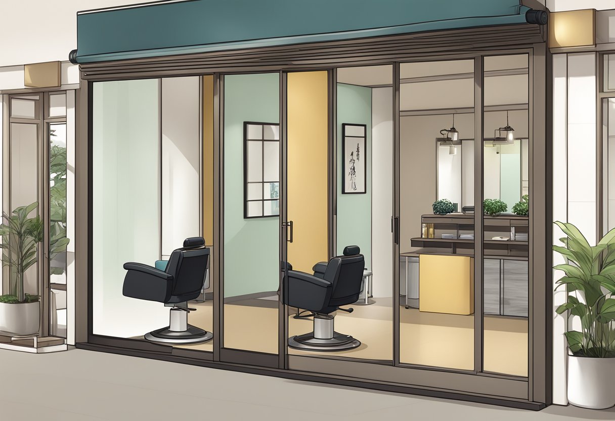 A Japanese hair salon in Singapore, with minimalist decor and traditional sliding doors