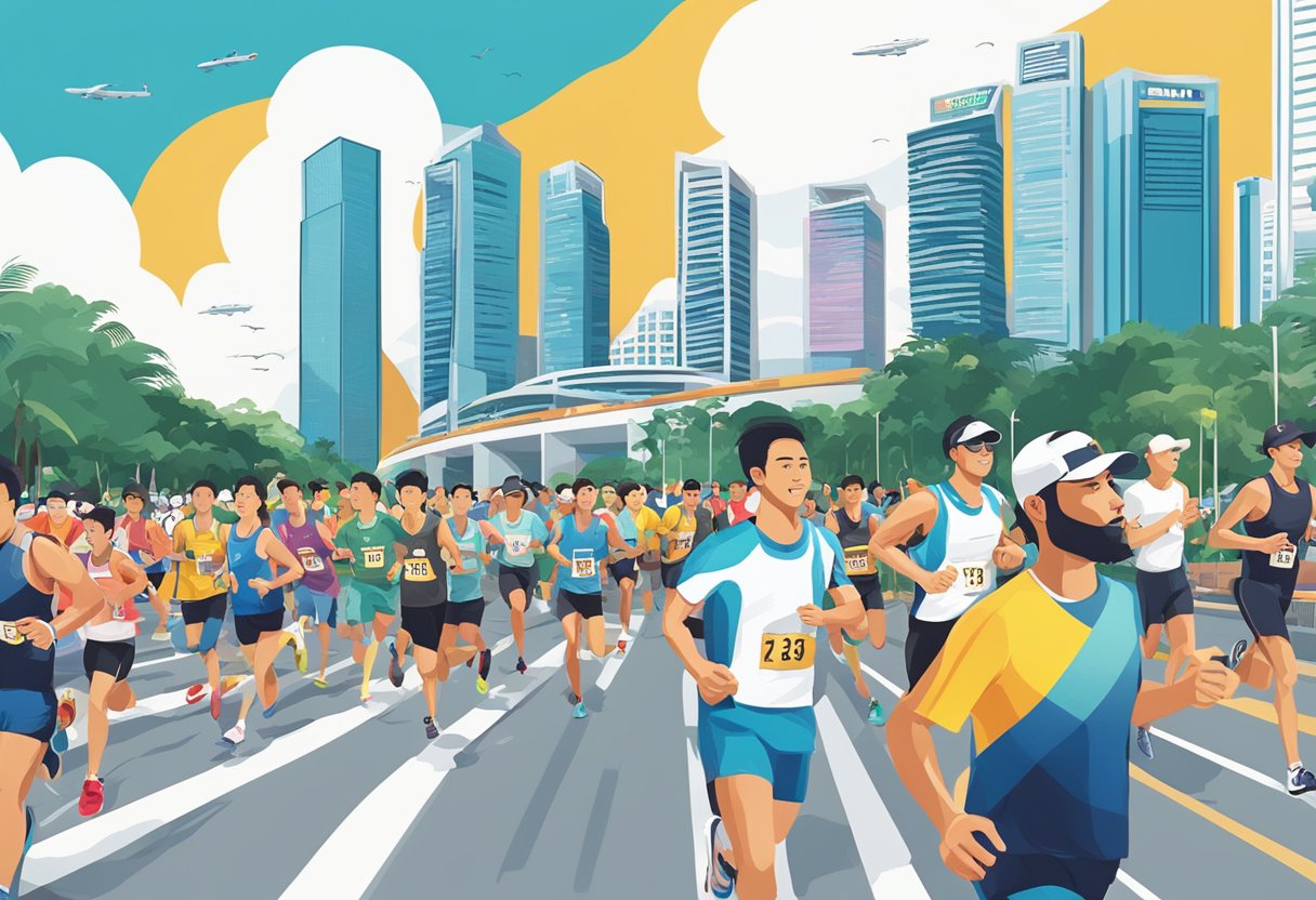 Runners race through various event venues in Singapore, covering different distances