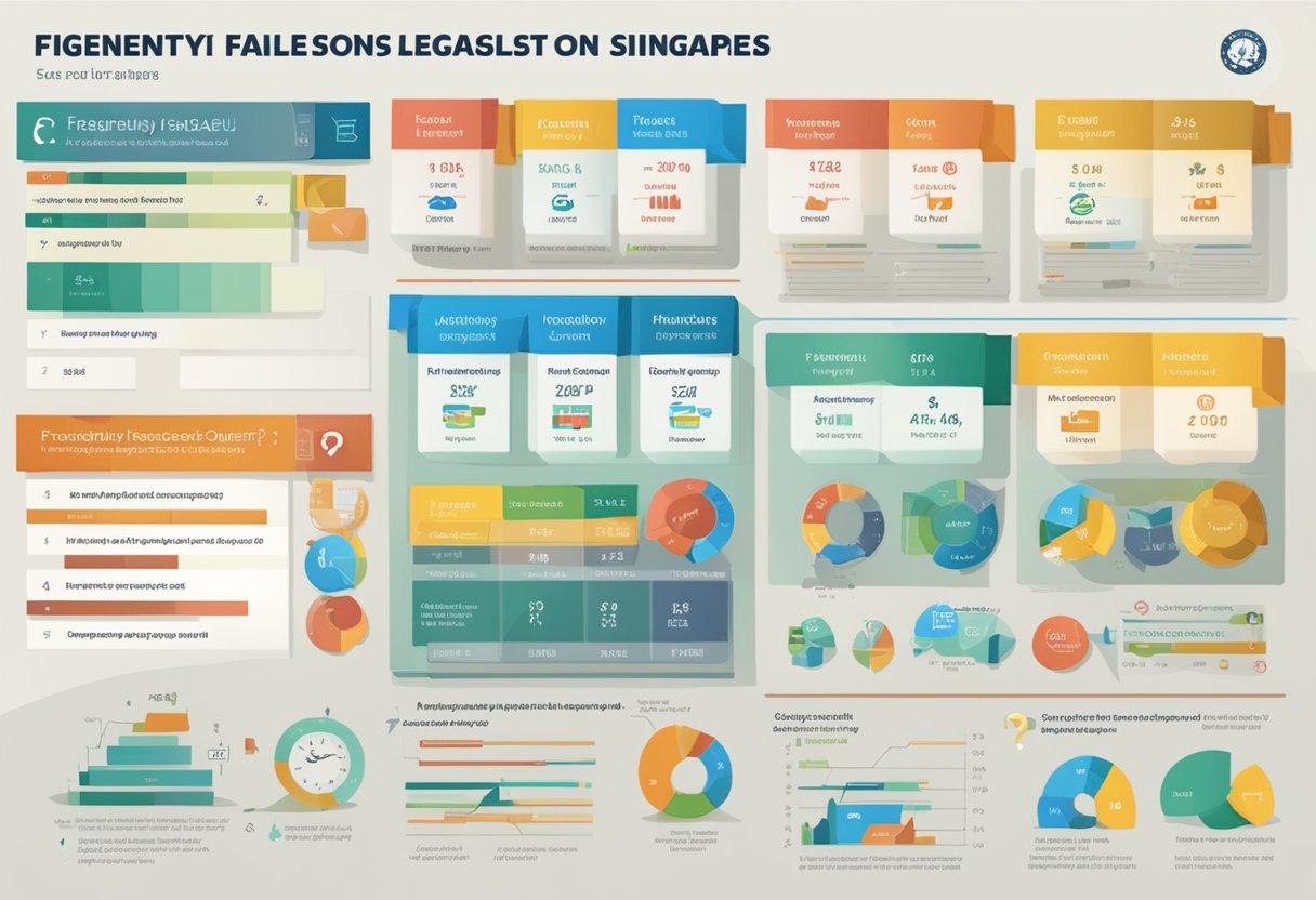 A table with "Frequently Asked Questions Singapore League" at the top, surrounded by various statistics and rankings