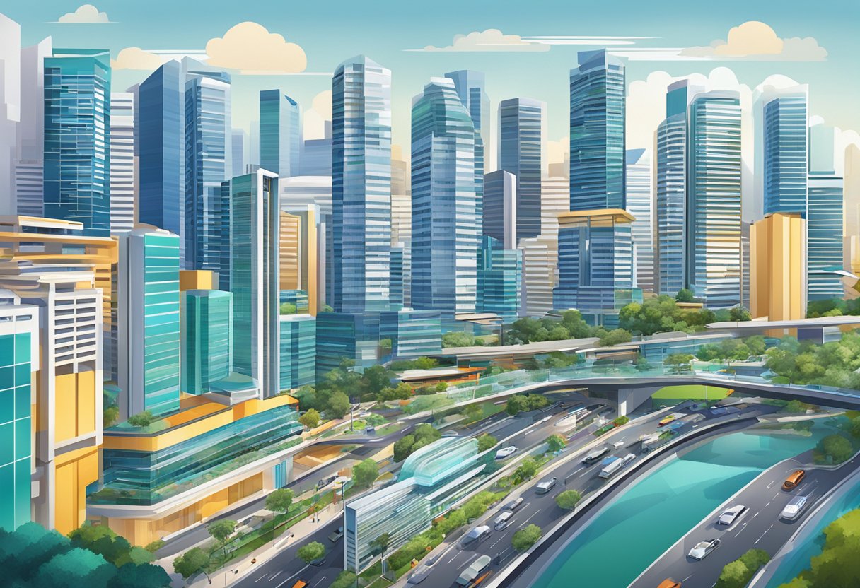 Vibrant cityscape of Vincar Singapore with sleek, modern architecture and bustling streets