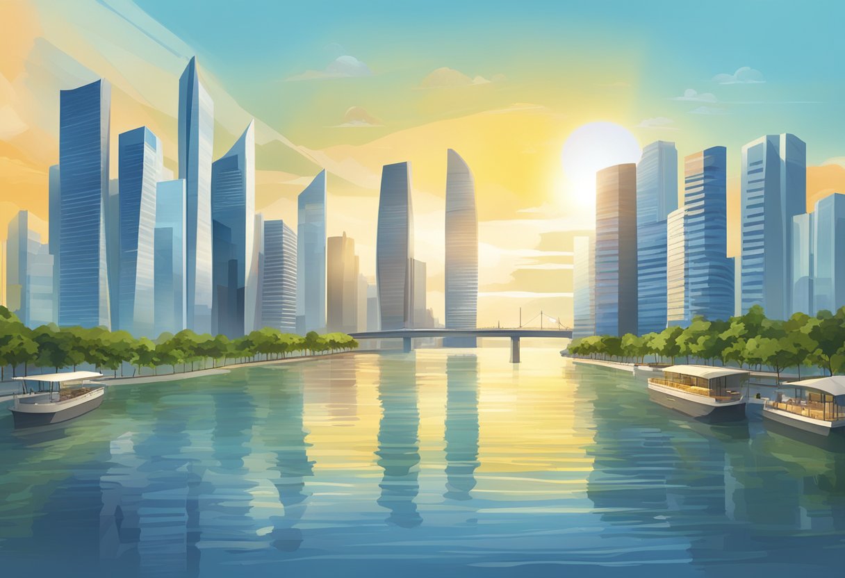 The sun beats down on the Singapore skyline, as the WBGT sensor measures the combined effects of temperature, humidity, and solar radiation