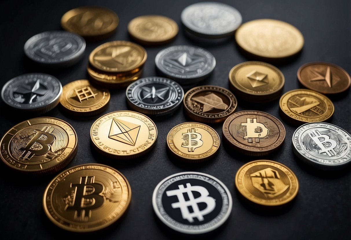 A variety of tokens representing utility in the crypto ecosystem