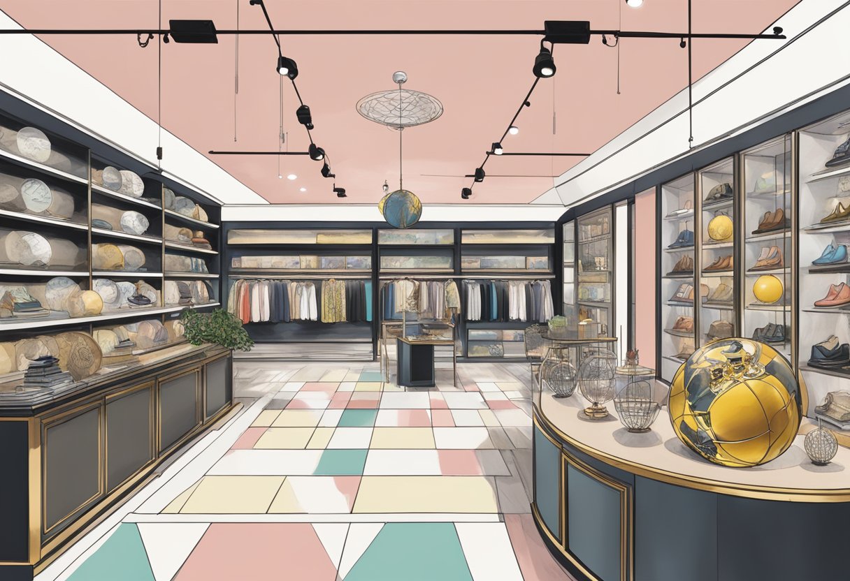 Vivienne Westwood store in Singapore with iconic orb logo, punk-inspired fashion displayed, and modern interior design