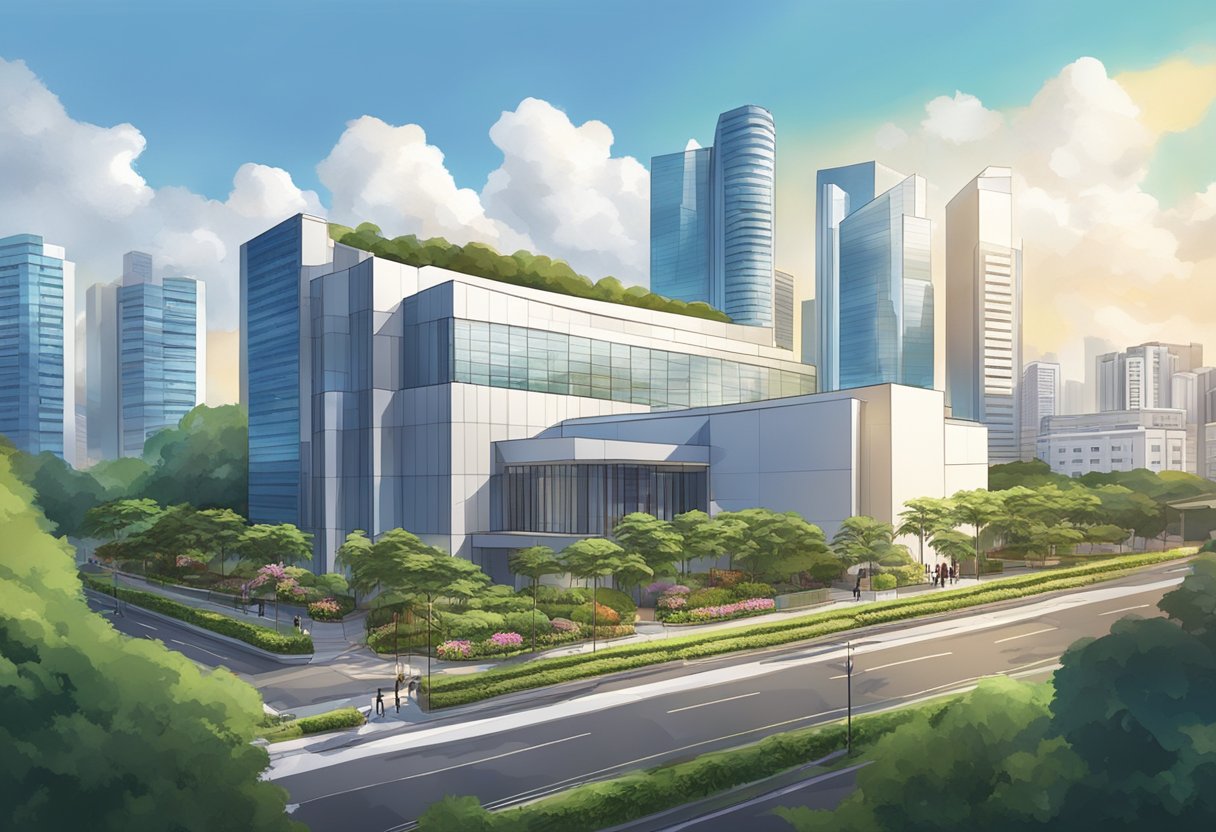 The exterior of Hope Church Singapore, with its modern architecture and vibrant landscaping, stands tall against the backdrop of the bustling city
