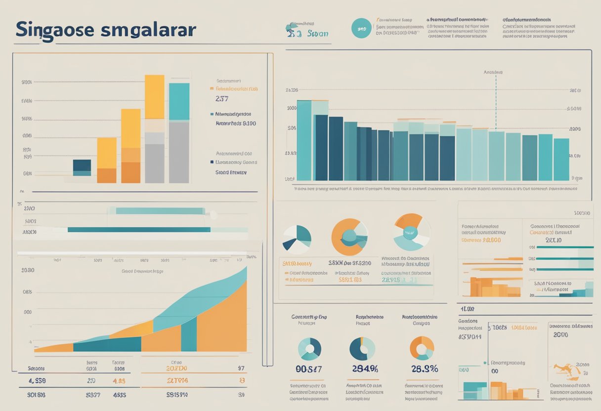 A table displaying Singapore ministerial salary data, with charts and graphs for comparison