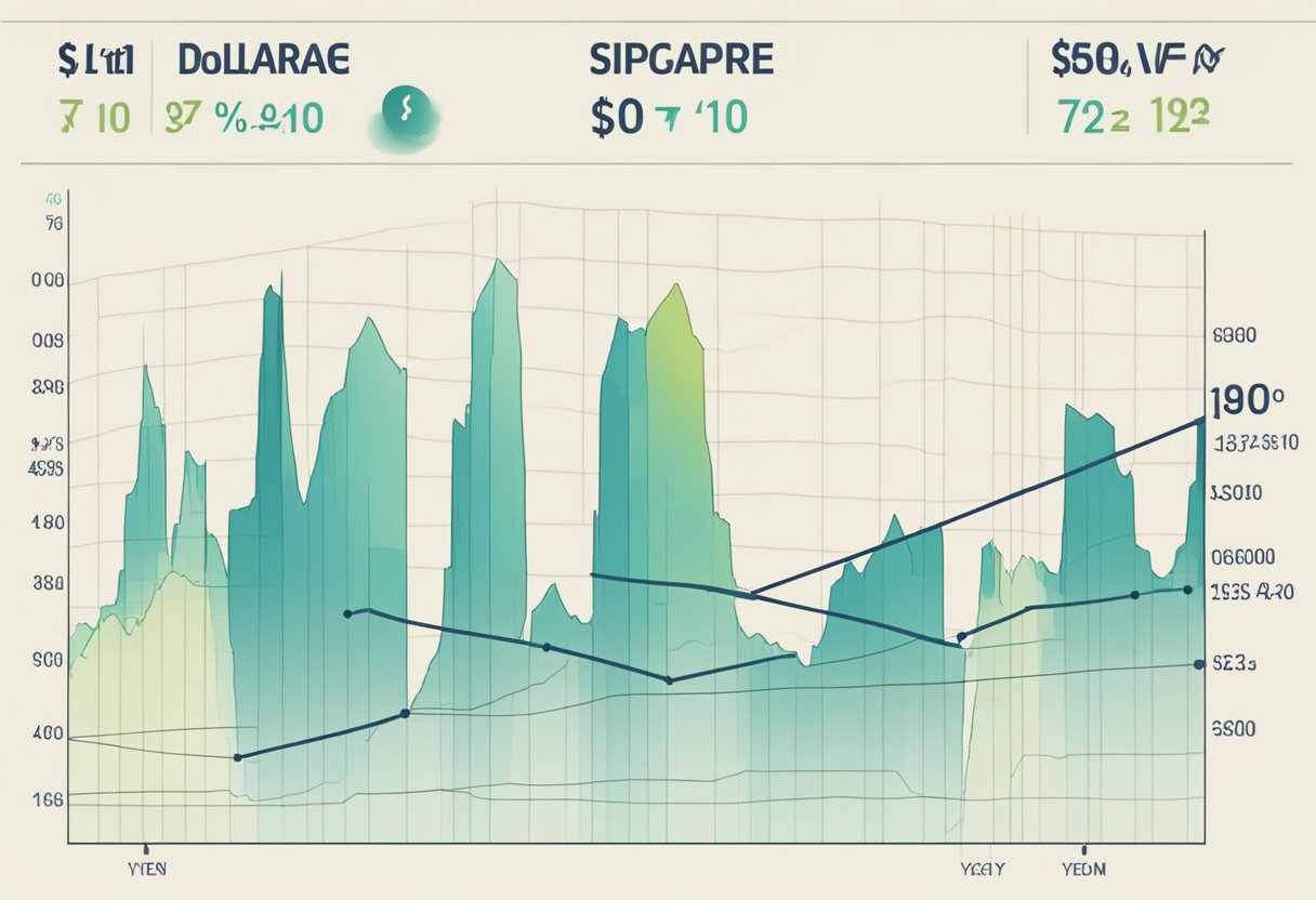 A chart displaying the fluctuating exchange rates between the Singapore dollar and the Japanese yen, with clear labels and trend lines