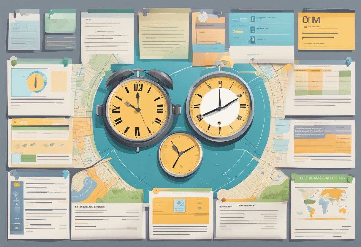 A clock set to Singapore local time, surrounded by a list of frequently asked questions