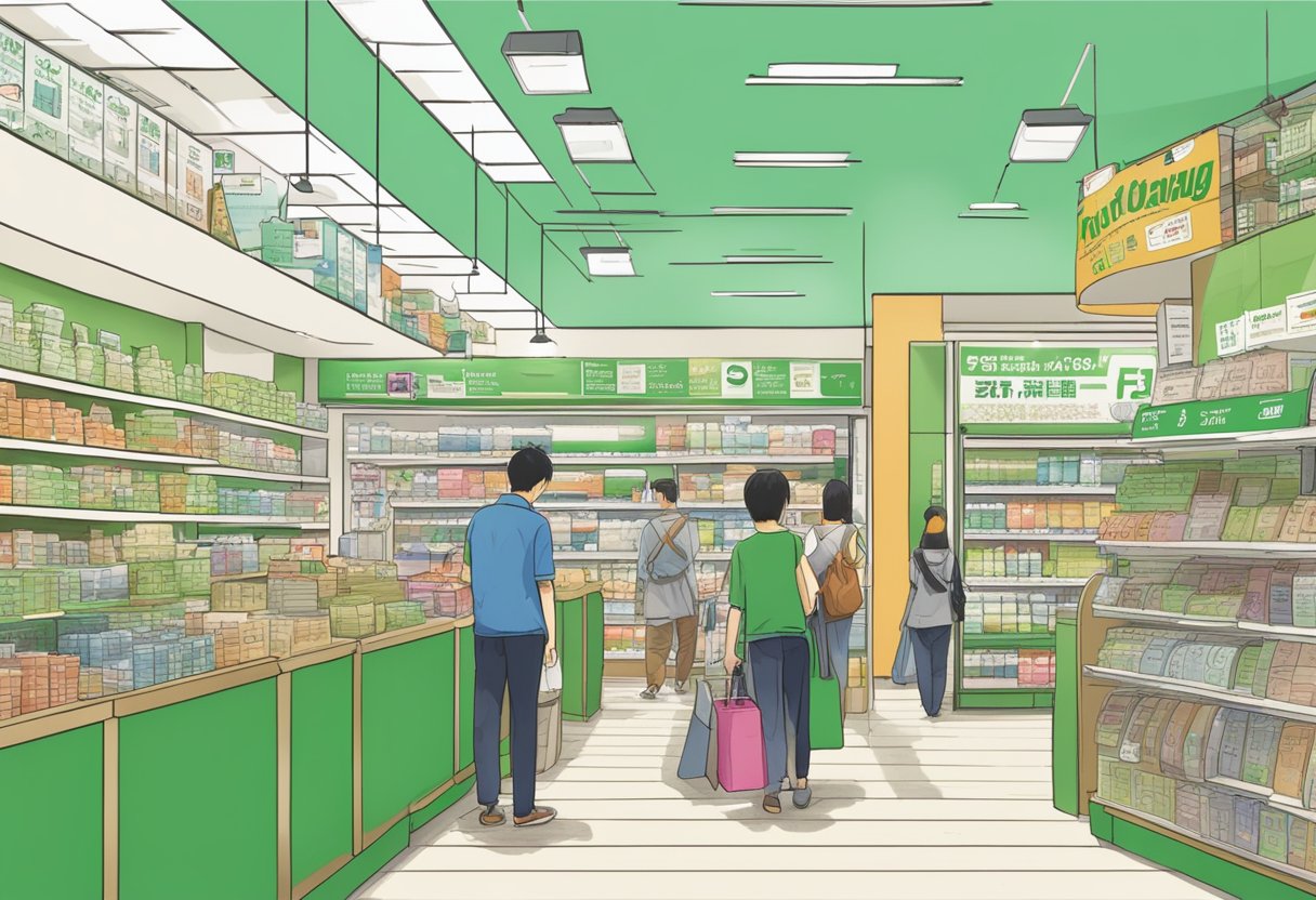 Customers browsing through FAQ section at Tokyu Hands Singapore