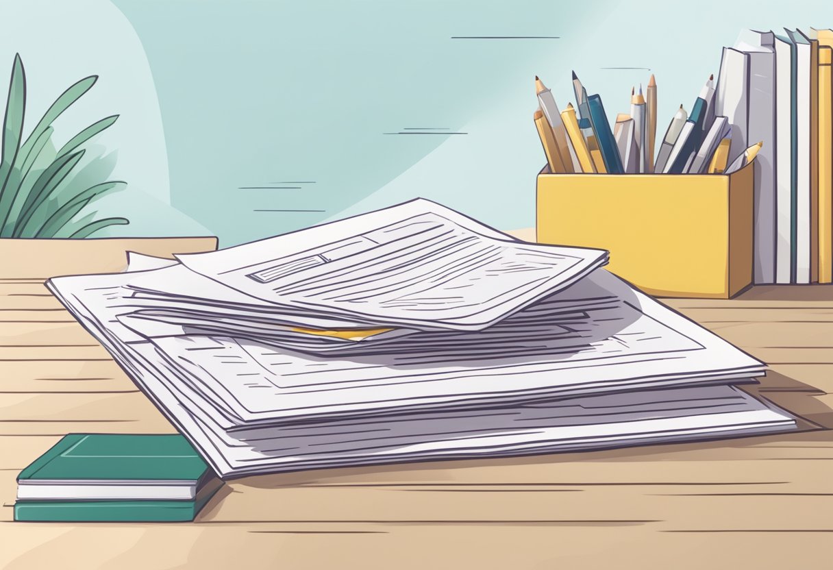 A stack of FAQ papers with "Dependant Pass Work in Singapore" printed on top