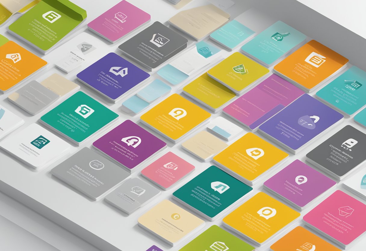 A colorful display of FAQ signs with the Cosentino Singapore logo, surrounded by a diverse range of customer inquiries