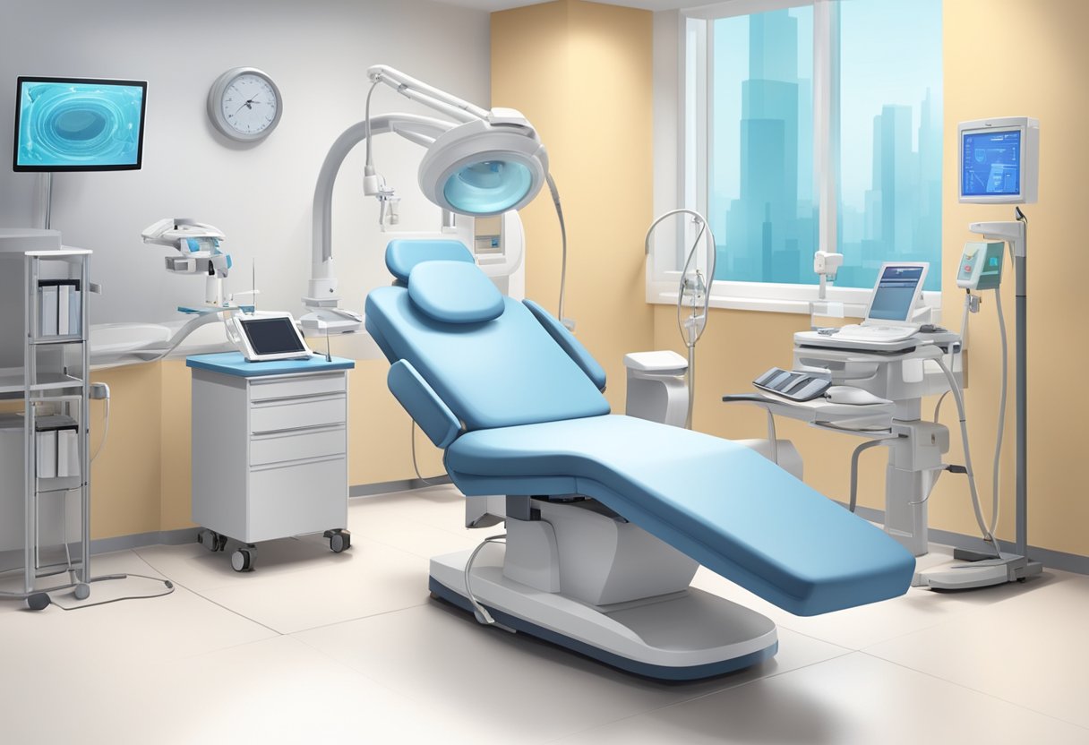 A modern, clean clinic with state-of-the-art equipment and a team of specialists providing top-notch care for patients