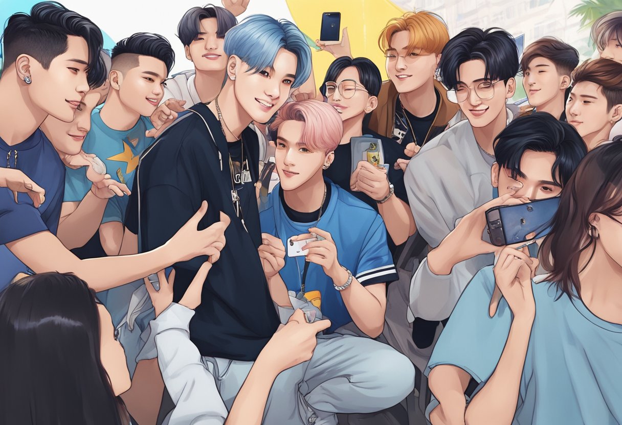 Ateez interacts with fans at a lively event in Singapore