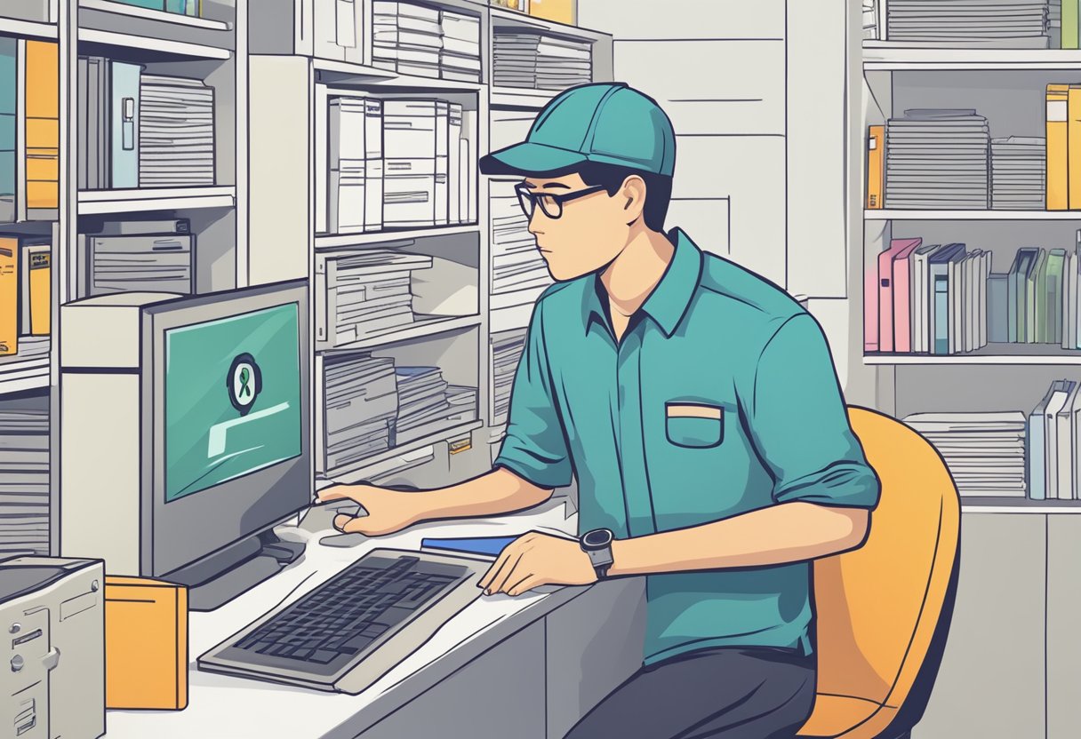 A person in Singapore selects a data recovery service provider from a list of options