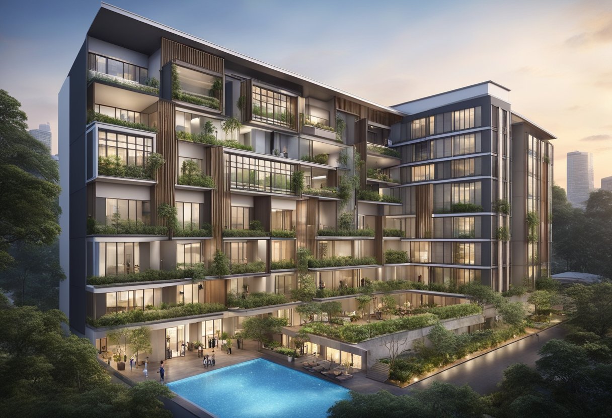 The dormitory in Singapore features modern amenities and facilities, including a spacious common area, study rooms, a gym, and a rooftop garden