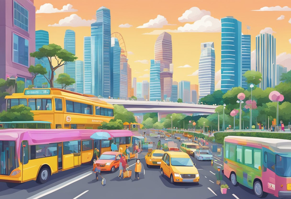 Eric Chou's Odyssey Journey in Singapore: A bustling cityscape with iconic landmarks and vibrant street scenes