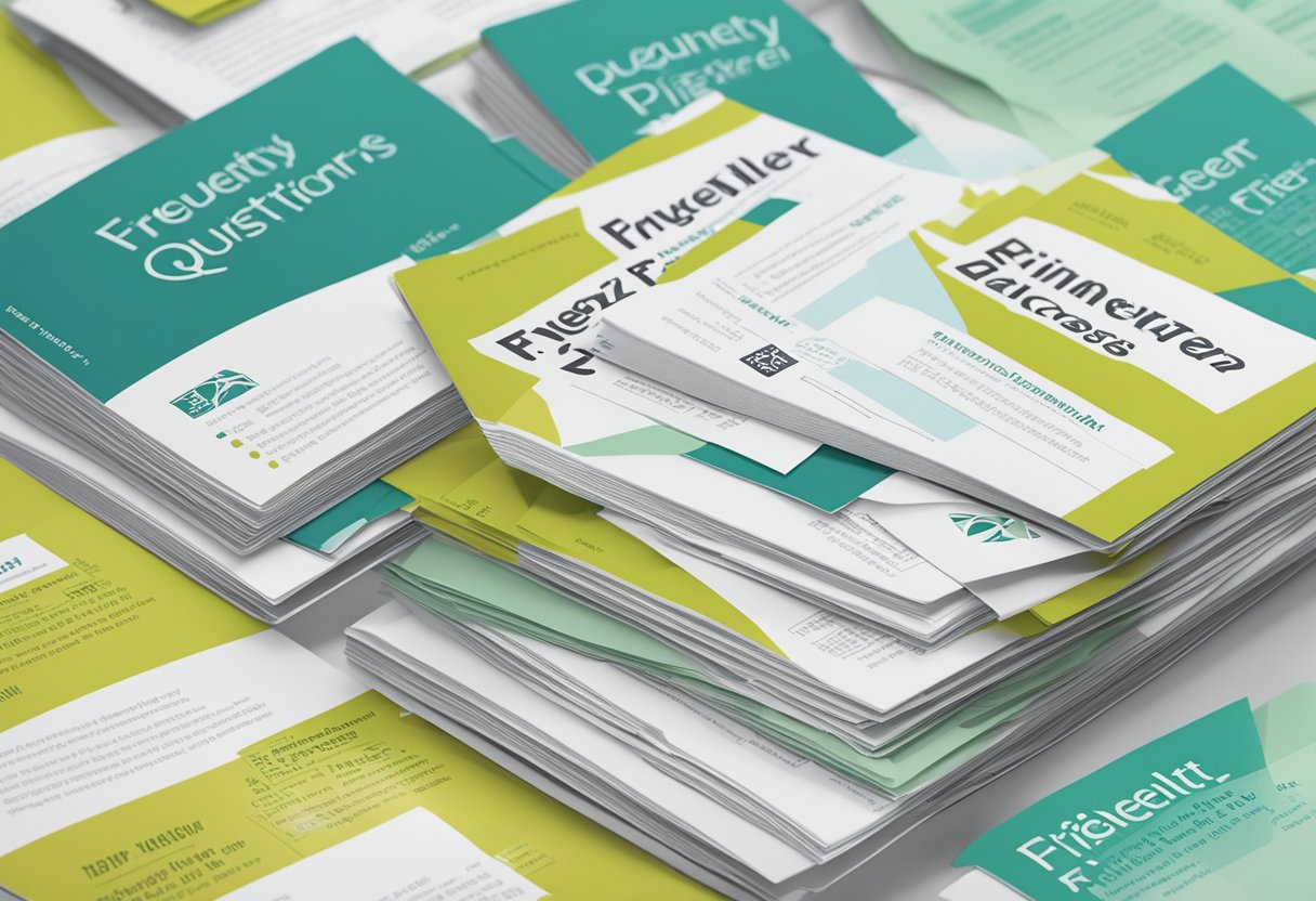 A stack of pamphlets with the title "Frequently Asked Questions Pfizer Bivalent Singapore" on a table