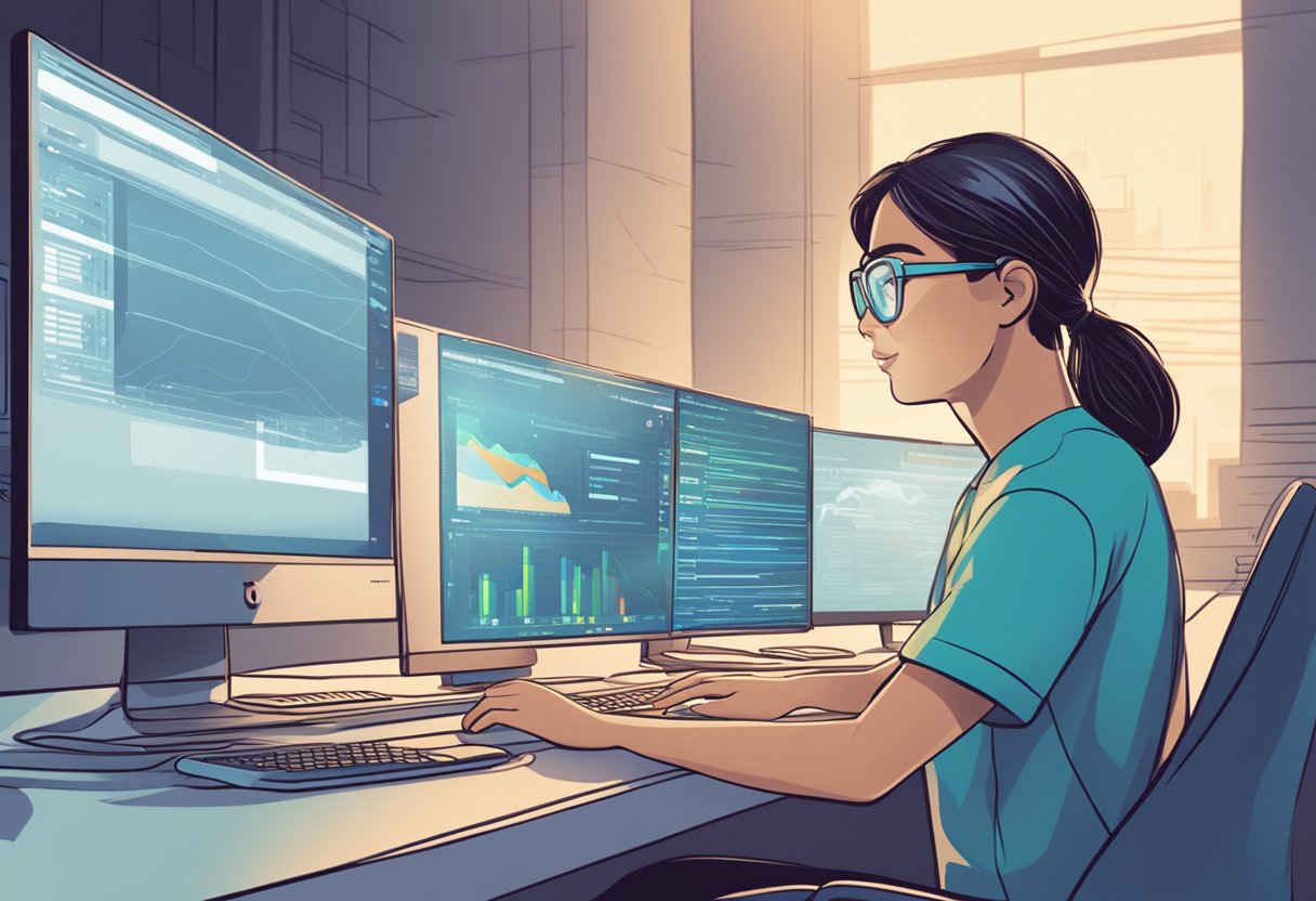 A person sitting at a computer, with a glowing screen and high-speed internet equipment in the background, showing "Enhancing Your Internet Experience" ISP Singapore logo