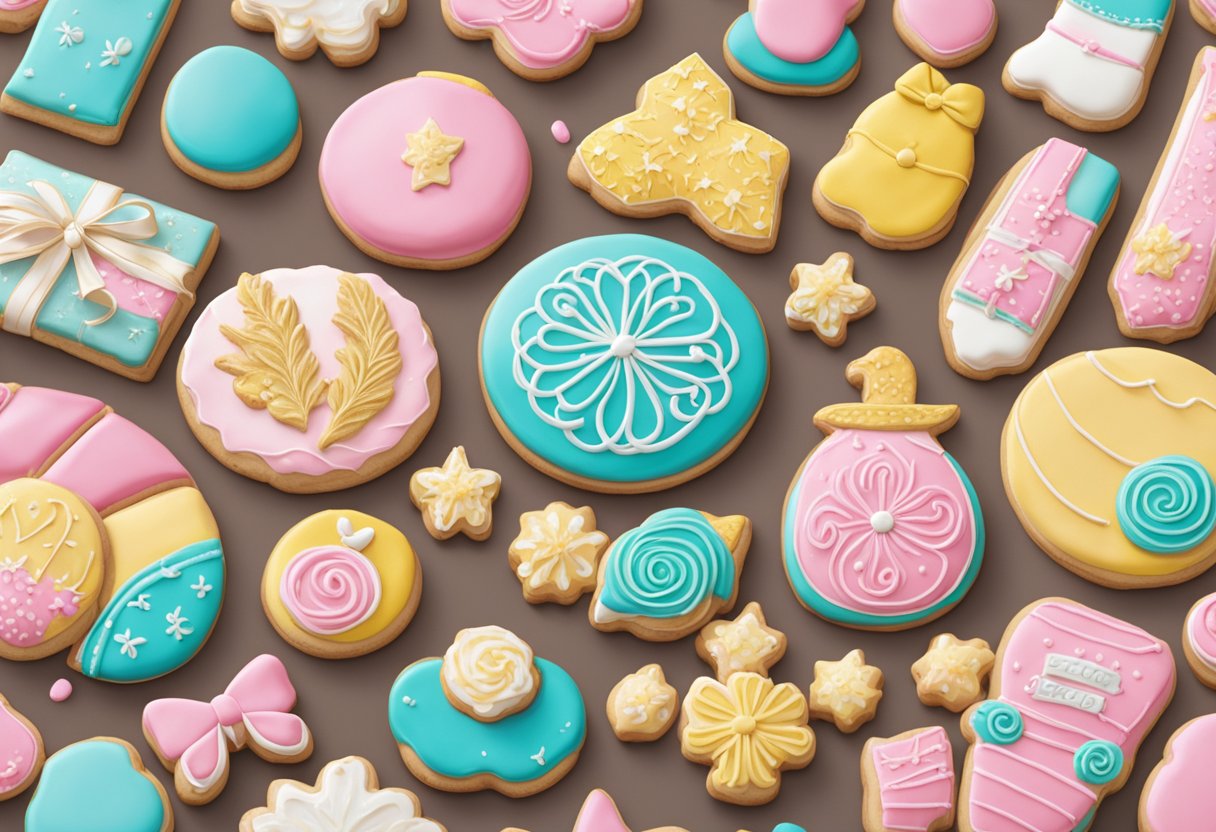 A table adorned with an array of beautifully decorated cookies, showcasing the quality and offerings of Jenny Cookies Singapore
