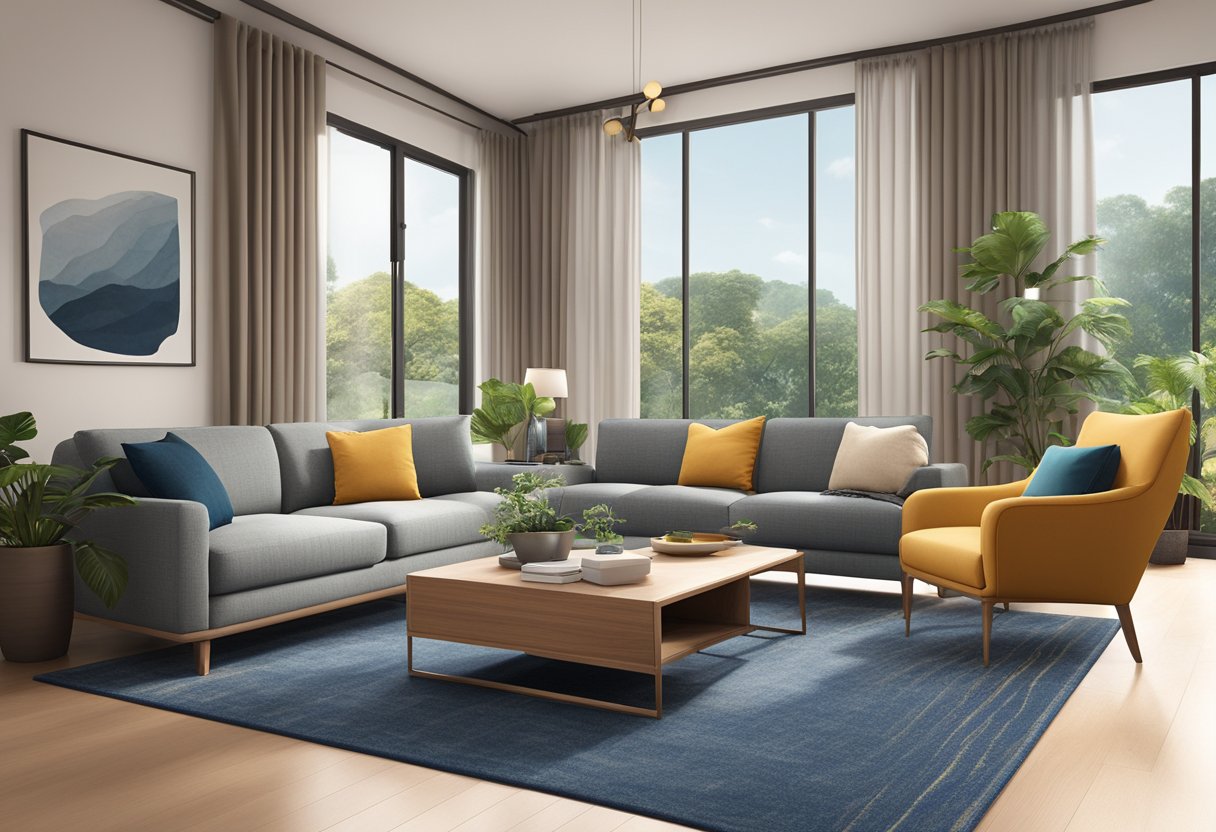 A cozy living room with a modern recliner sofa in Singapore, surrounded by a warm and inviting ambiance