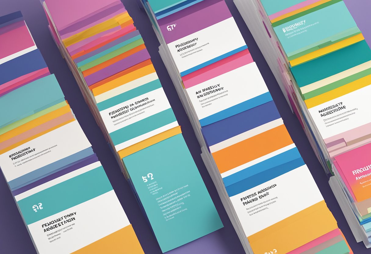 A stack of colorful brochures with "Frequently Asked Questions" and "Maneskin Singapore" printed on them