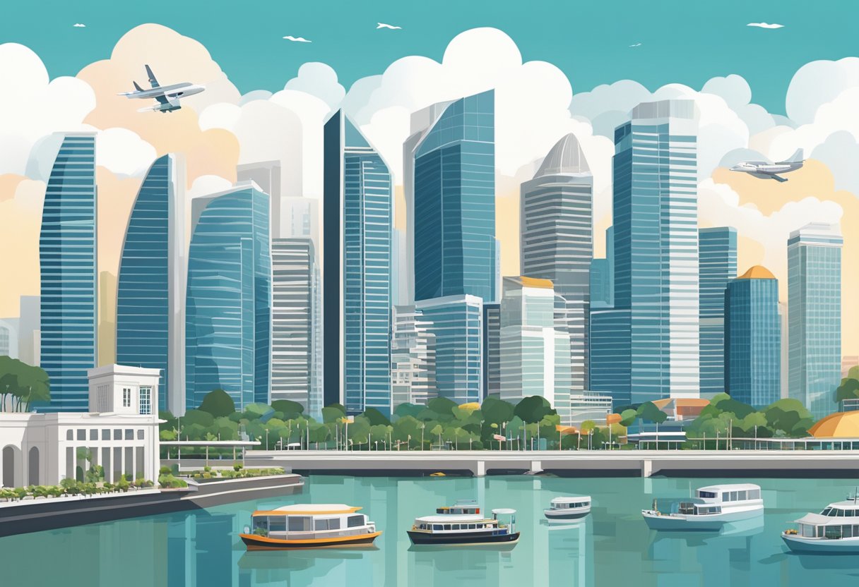 The bustling city of Singapore is filled with iconic modern architecture, from the towering skyscrapers to the unique designs of its public buildings