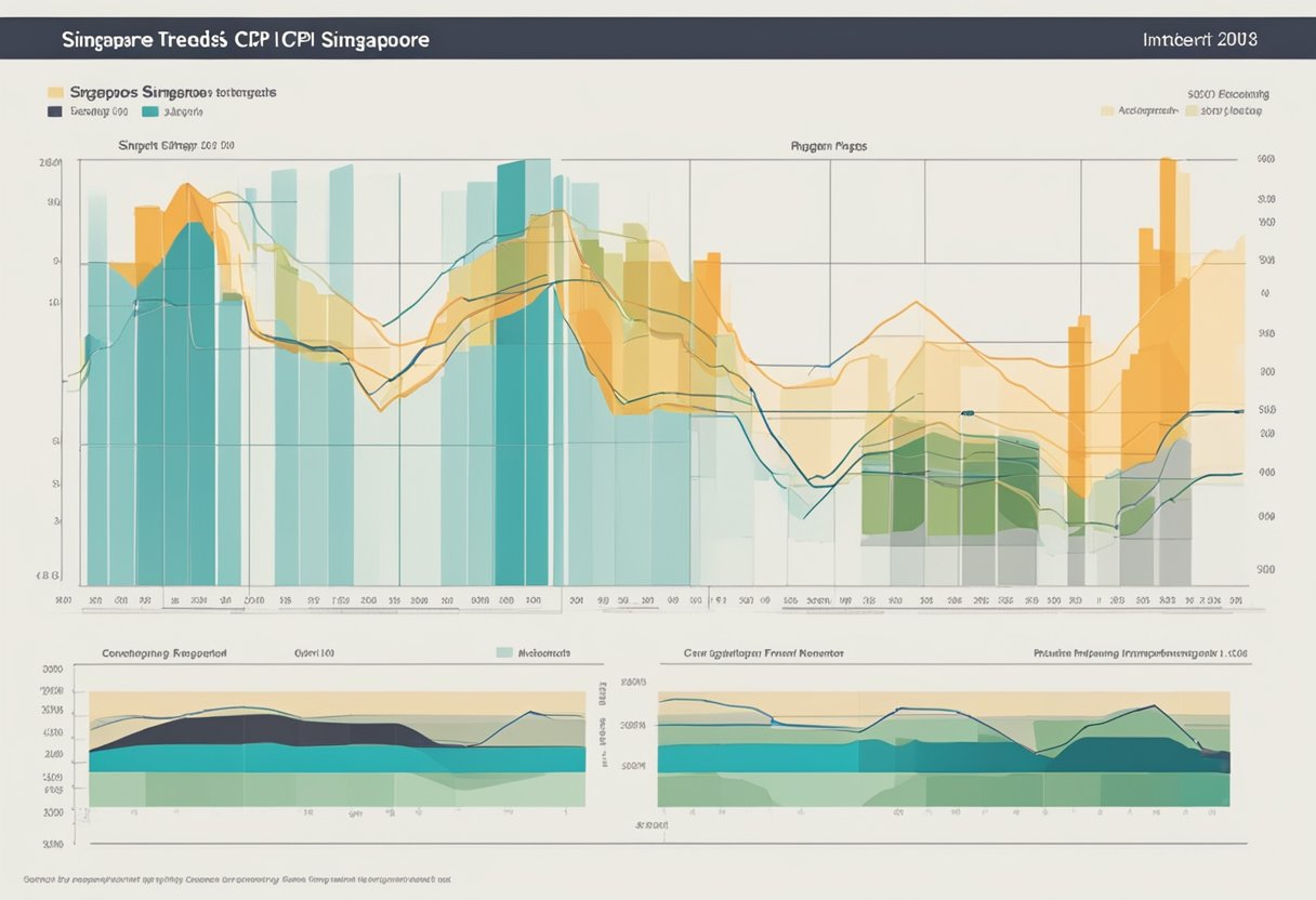 A chart displaying Singapore's CPI trends over time, with clear labels and a key for easy interpretation