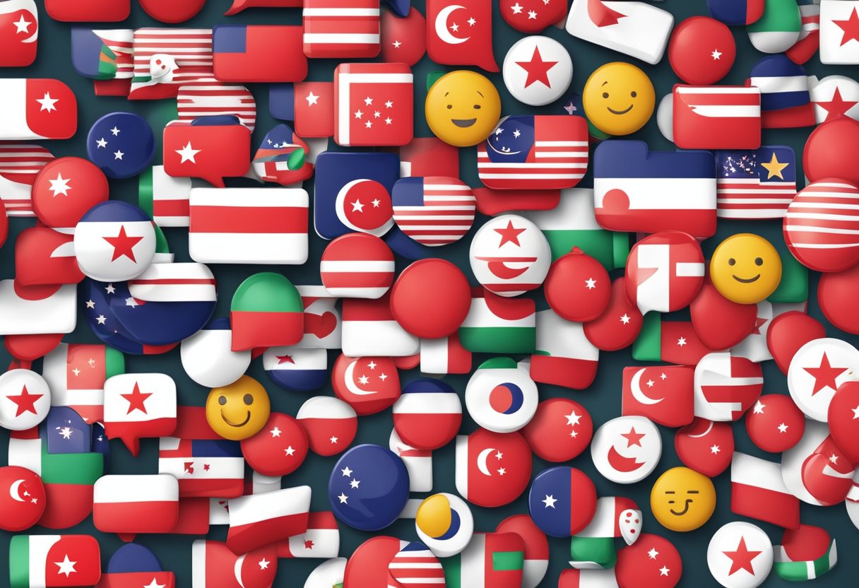 The Singapore flag emoji is displayed on various digital platforms, including websites, social media, and messaging apps