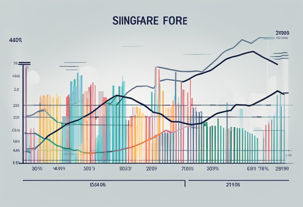 A line graph showing Singapore's CPI fluctuations over time, with an upward trend in recent years