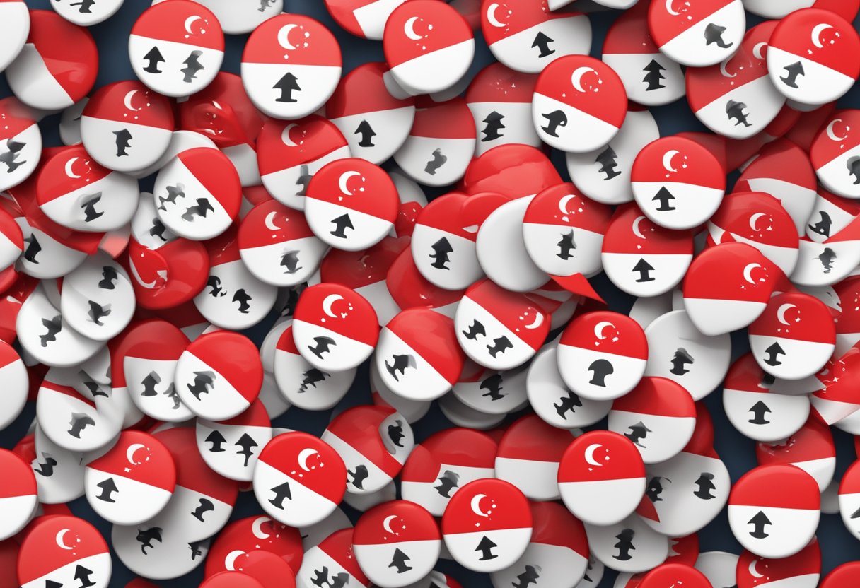 The Singapore flag emoji surrounded by question marks, representing frequently asked questions