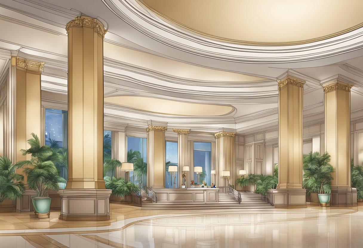 The Ritz-Carlton, Singapore's FAQ page with logo and elegant lobby backdrop