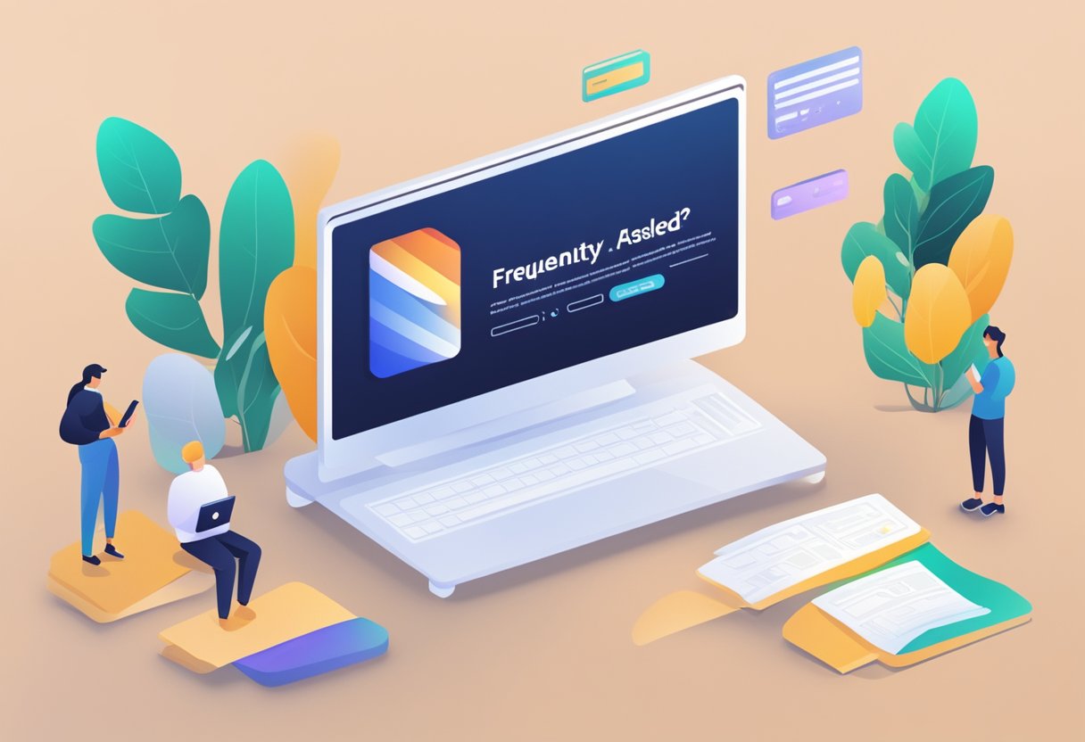 A computer screen displaying a webpage with the heading "Frequently Asked Questions" and the logo of Stripe Singapore